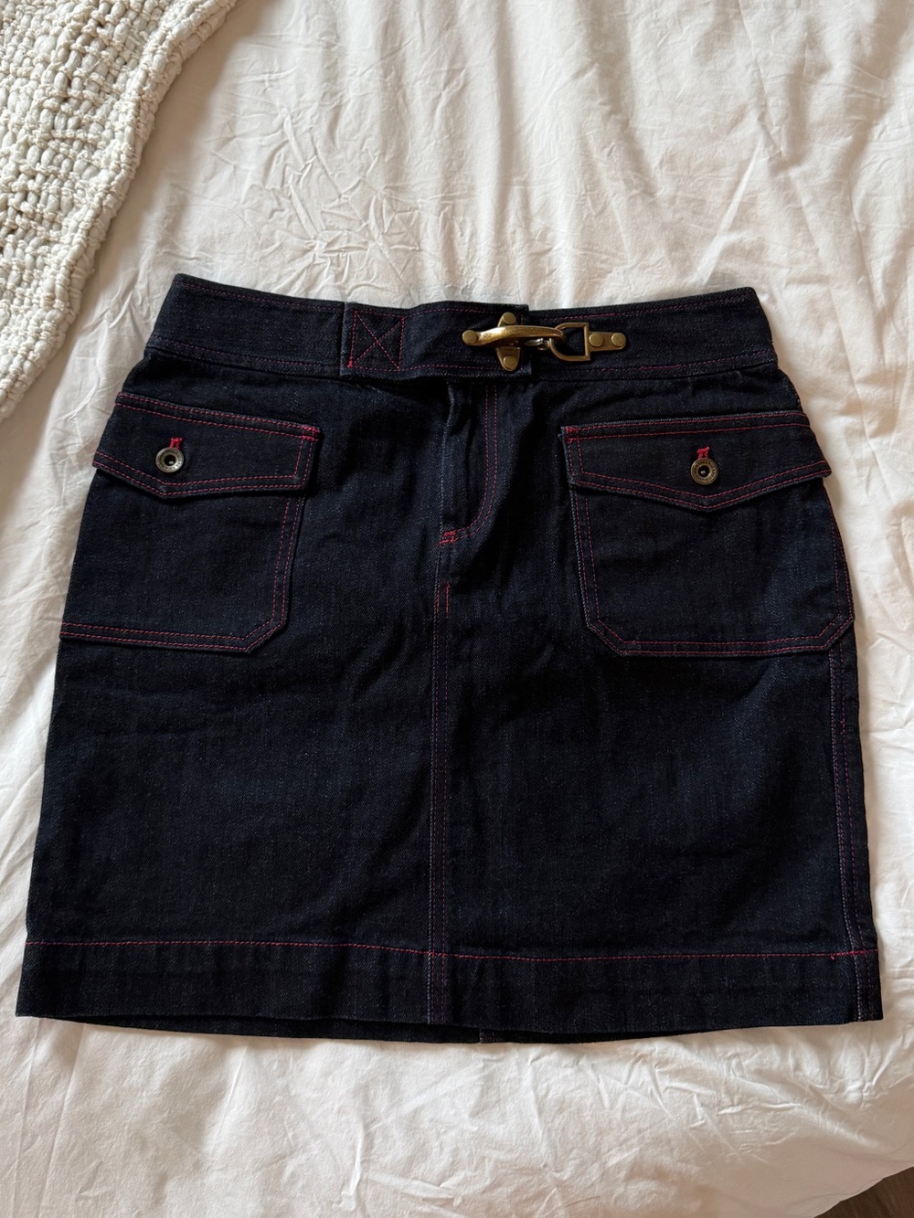 Lauren Jeans co denim skirt with buckle